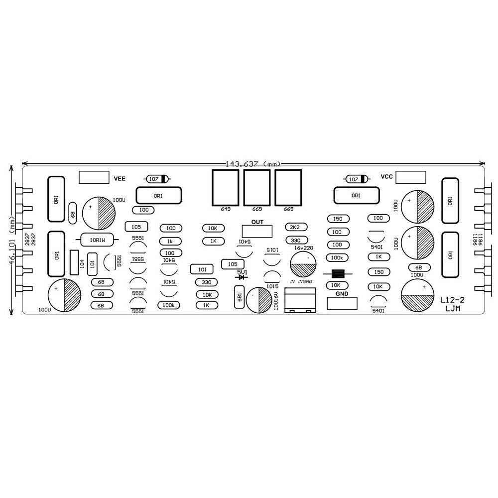 Mono Class AB L12-2 Power Amp Board Assembled 120W +-55V without Heatsink VER4.2