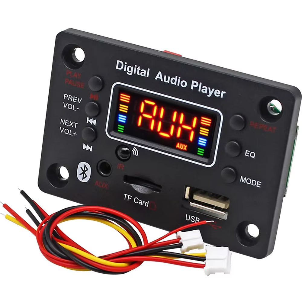 2x40W Lossless Bluetooth MP3 Audio Decoder Board Color Screen Recording Call 12V/19V/21V Car Home Audio DIY Amplifier Module
