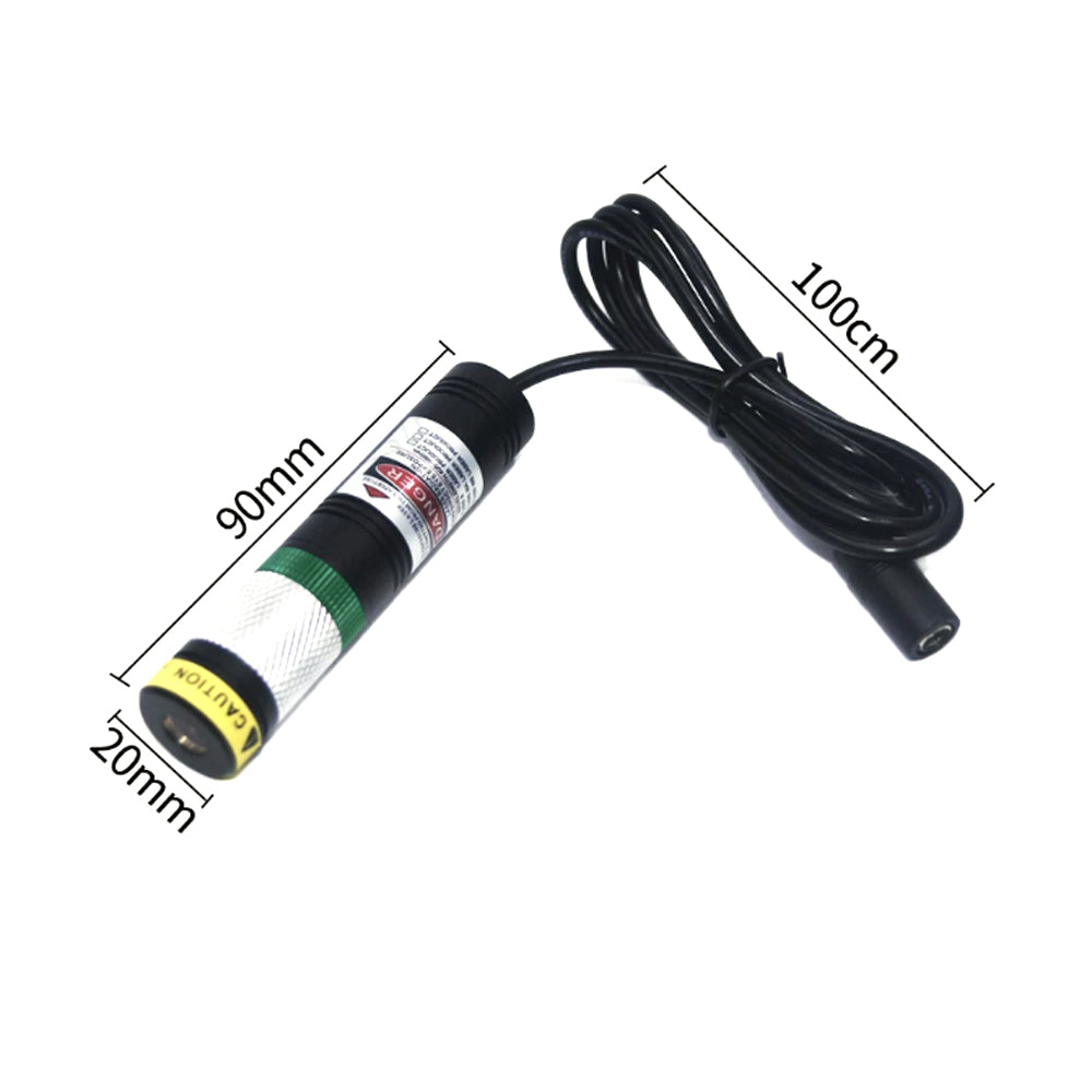 20x90mm 520nm DC5V Dot/Line/Cross Adjustable Green Light Waterproof Laser Module