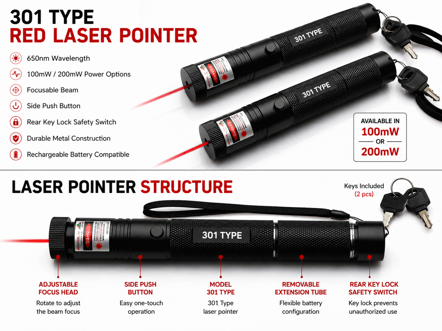 Grüner & gelber Handlaserpointer 532nm 545nm 555nm 571nm 585nm 593nm | Positionierungs- & Ausrichtungswerkzeug