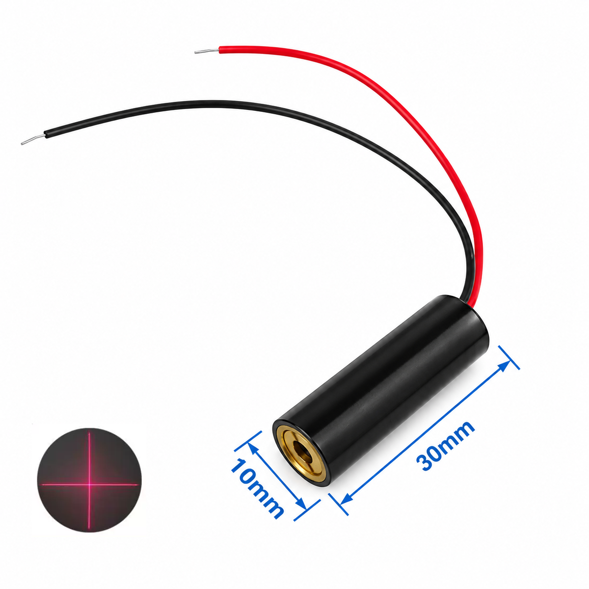 650nm Red Laser Module – 0.4mW 1mW 5mW Dot Line Cross, 10×30mm