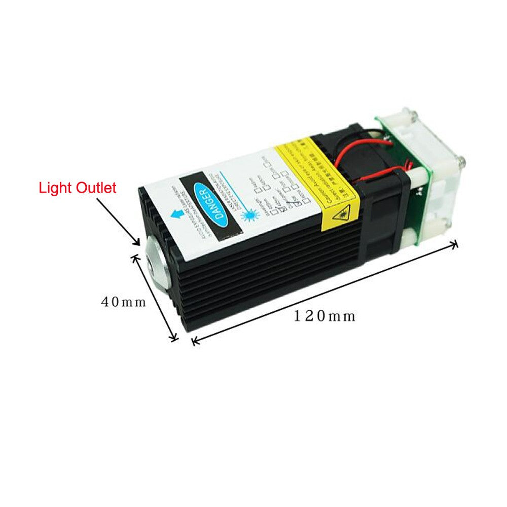450nm 455nm 5W New Laser Engraving Cutting Fixed Focus Module Group PWM Modulation 12V Cutting 5mm Wooden Board