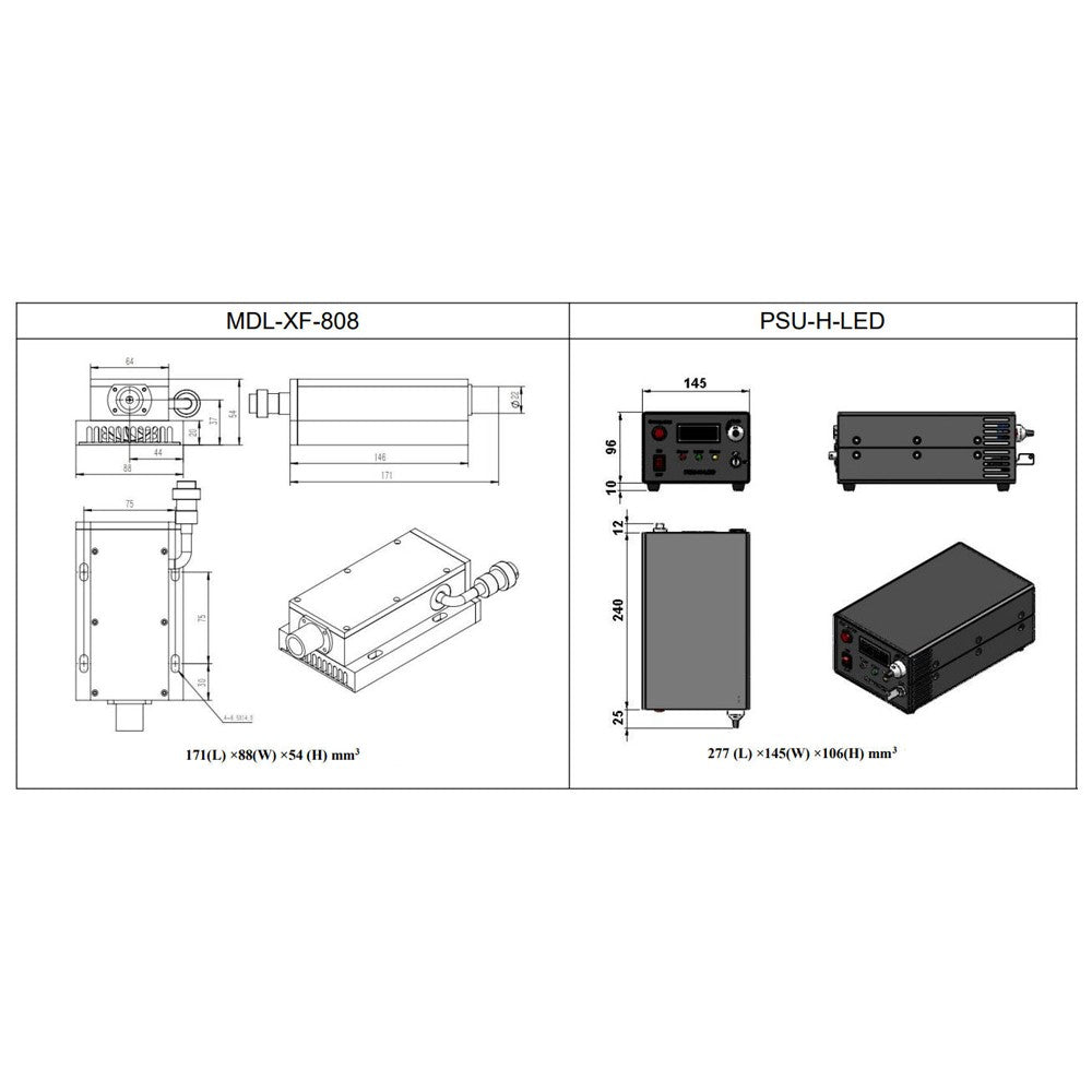 MDL-XF-808nm 10W Near IR Semiconductor Laser Module ( PSU-H-LED Power Supply )