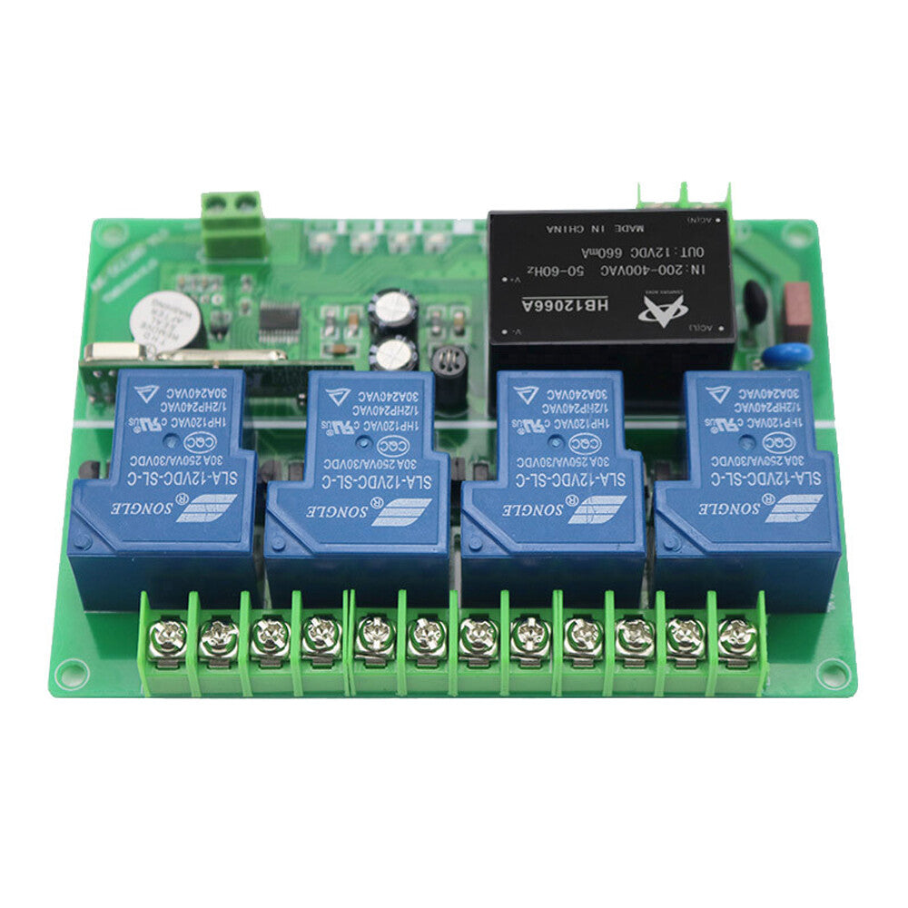 30A Learning Type 220-380V 4-Way Remote Control Switch Wireless Remote Control