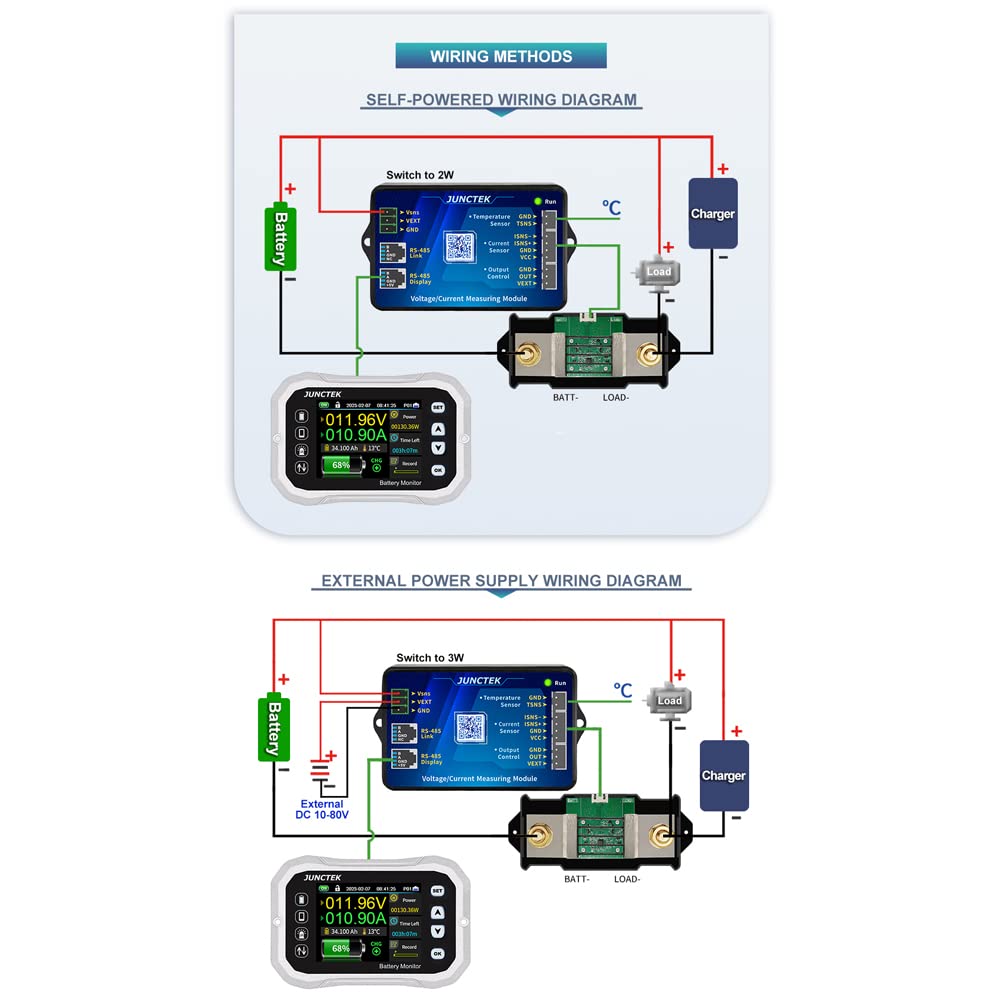 0-120V 0-400A KH-F Series Electric Vehicle Motorhome Coulomb Meter + APP for Touring Car Voltammeter Battery Monitor Battery Manager Battery Tester