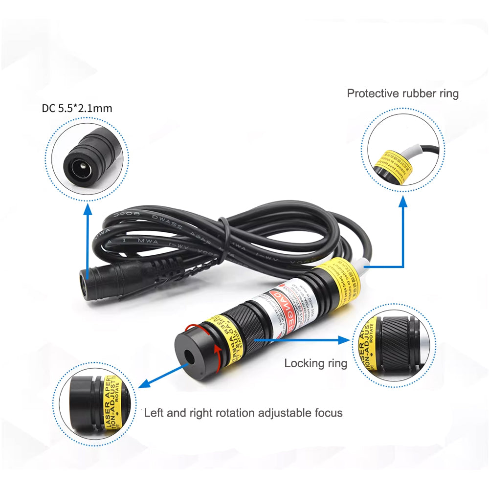 830nm 250mW IR Focusable Dot Line Cross Laser Module w/ Adapter w/ Mount 16x68mm