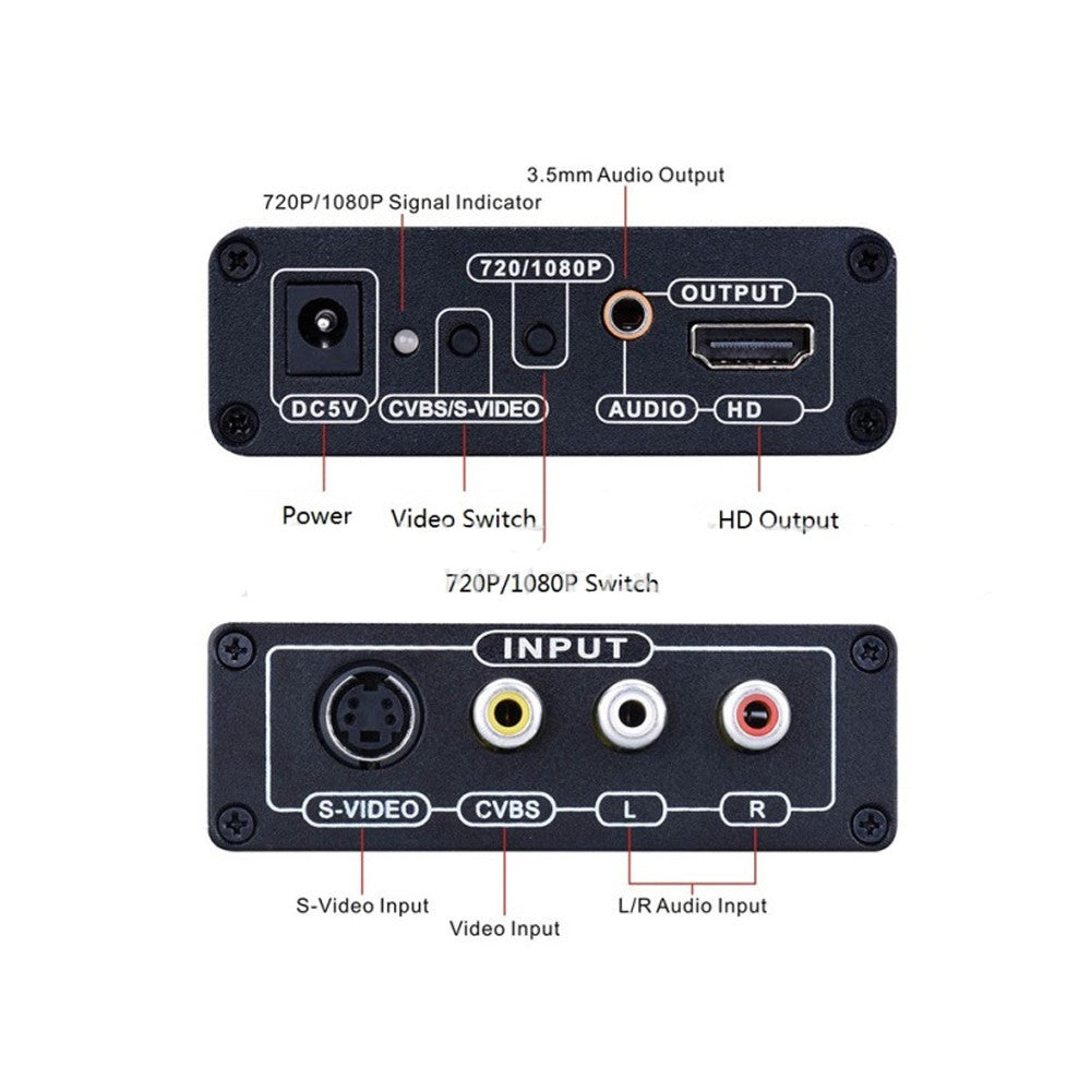 RCA CVBS AV to HDMI Converter HD Video AV+S-Video to HDMI ConverterSwitch 1080P