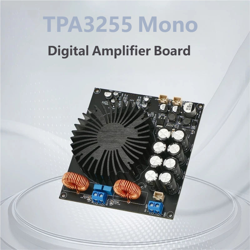 TPA3255 600W High Power Mono Class D HiFi Amplifier Board DC24-48V Digital Audio Amp Board with SNR 100dB Delay Protection