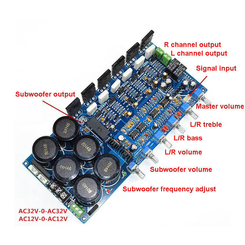 TT1943 TT5200 2.1 Power Amplifier Board 80W x 2 +100W