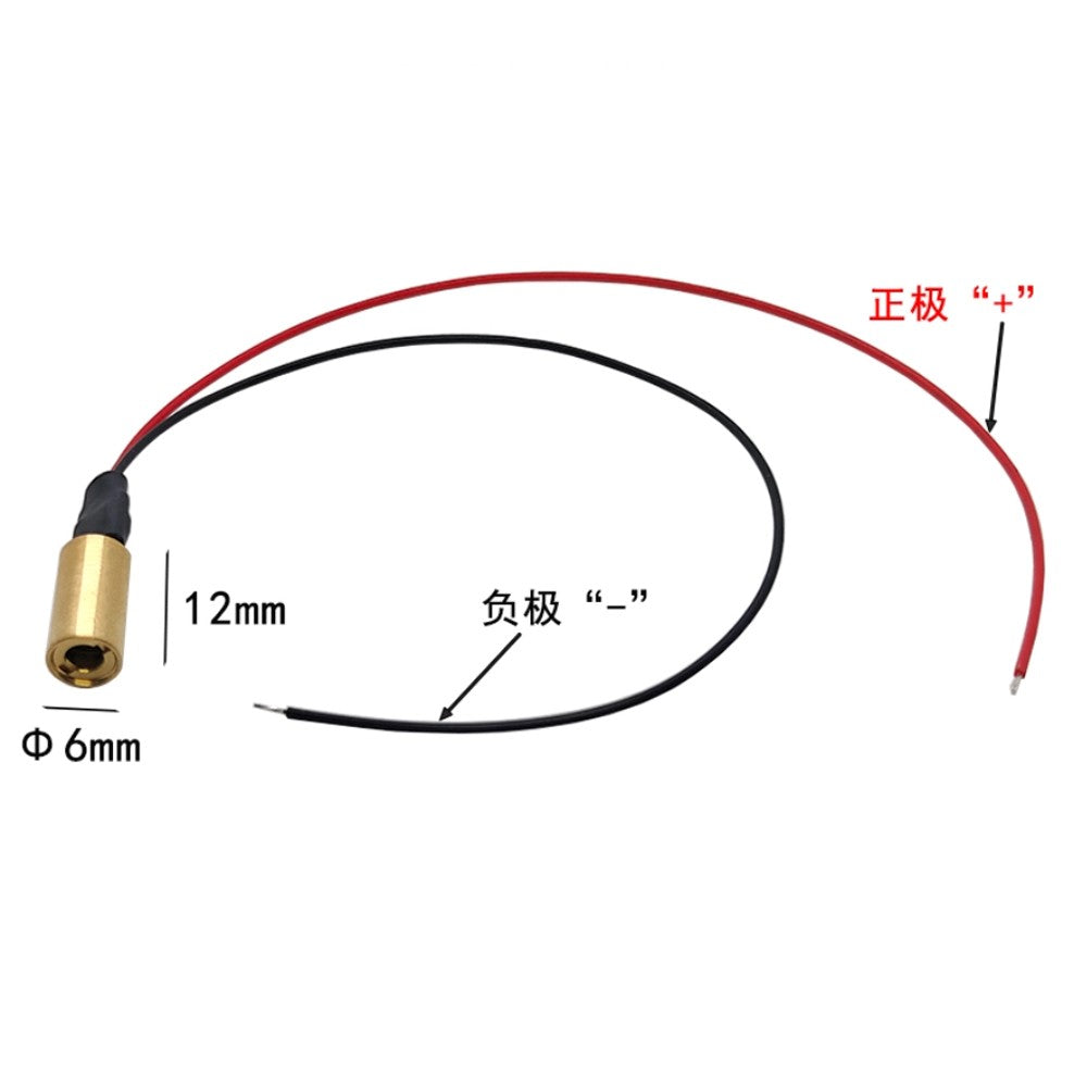 Φ6×12mm 650nm Adjustable Focus Red Dot Positioning Laser Module | 1mW / 5mW / 10mW Industrial Laser Emitter