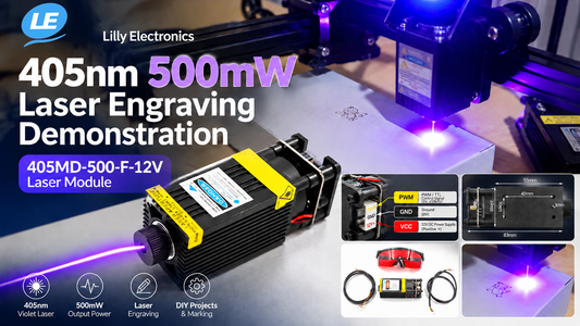 405nm 500mW Laser Engraving Demonstration – See the Laser Module in Action