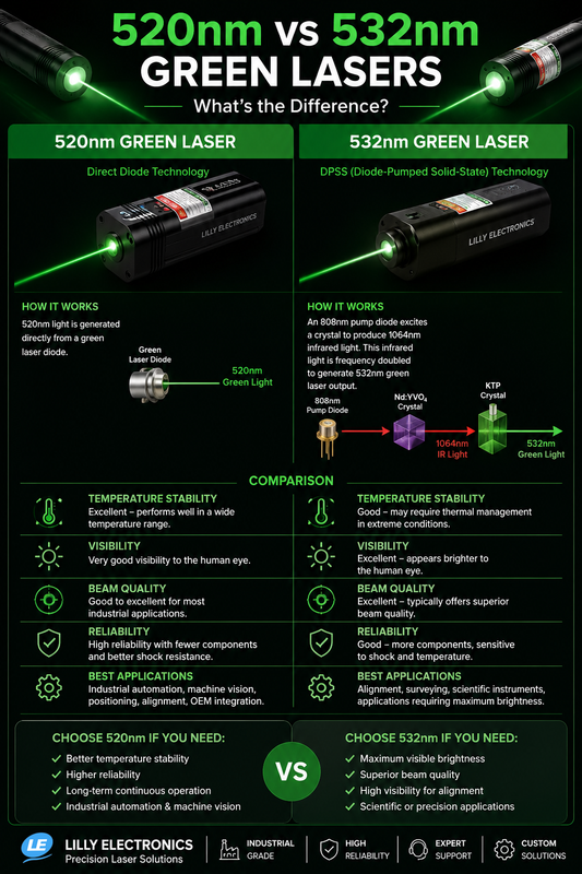 520nm vs 532nm Green Lasers: What's the Difference?