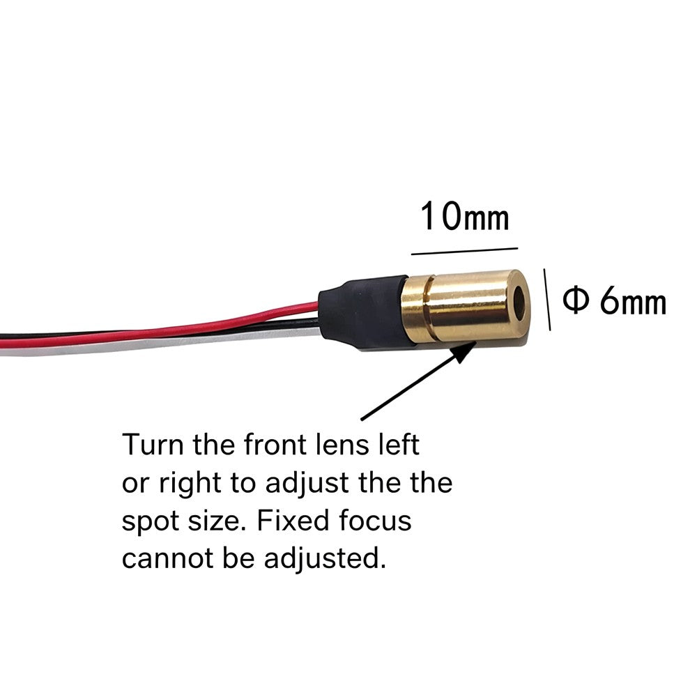 Φ6×10mm 520nm Small‑Sized Dot Green Laser Module, 0.5mW 1mW 5mW 10mW Multi‑Power Laser Diode Module