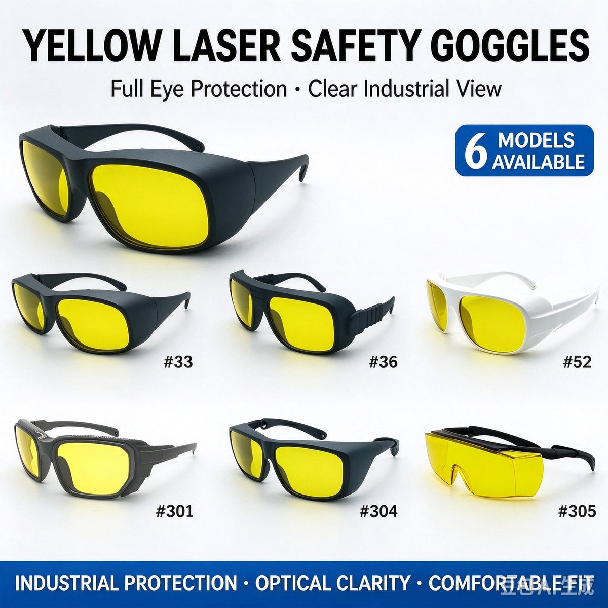 200-460nm OD6+ Laser Safety Glasses | 450nm Blue UV Laser Protection Goggles for Laser Engraving & Laser Dentistry CE EN207 LB5