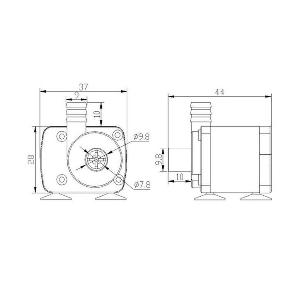 180A DC USB 5-24V Mini Brushless Water Pumps Amphibious 0.5A 6W Submersible Pump