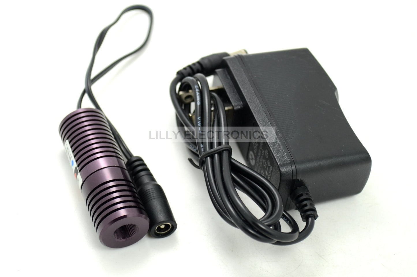 445-450nm 100mw Blue Laser Dot Module Focusable 20x58mm 5V with AC Adapter