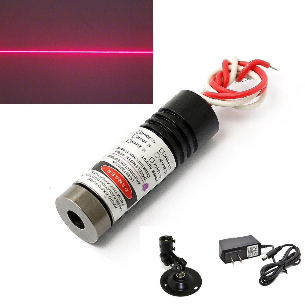 Industrial 650NM 200MW Red Laser Line Diode Module 14.5x45mm High Quality 3-5VDC + Power Supply+ Bracket
