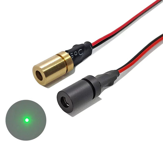 Φ6×10mm 520nm Small‑Sized Dot Green Laser Module, 0.5mW 1mW 5mW 10mW Multi‑Power Laser Diode Module