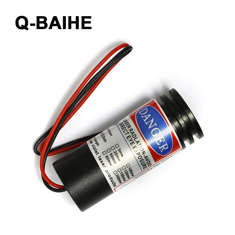 405nm 150mW Violet/Blue Focusable Laser Dot Module 18x45mm with Cable