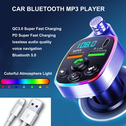 Car Bluetooth Receiver, Lossless MP3 Player, Car Music USB Converter, Super Fast Charger