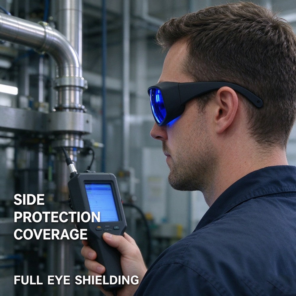 Laser Safety Glasses 585nm 595nm 650nm, OD5+, DIR LB5 LP CE Certified, Red & Yellow Semiconductor Laser Eye Protection, 10% Visible Light Transmittance