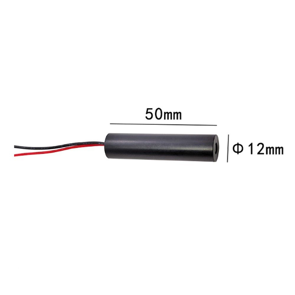 Φ12×50mm 650nm High Coaxiality Glass Lens Red Laser Module | 0.4mW /1mW /5mW /20-100mW Industrial Positioning Laser Locator
