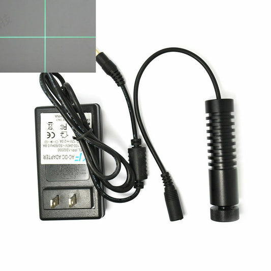 505nm 515nm 50mW Laser Cross Module Grass-green DC 12V 20x90mm with Adapter New