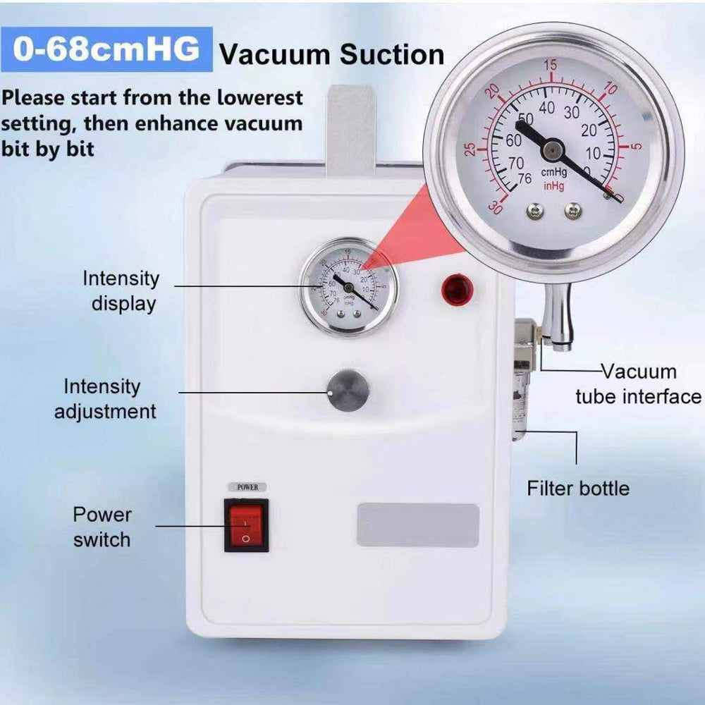2‑in‑1 Desktop Diamond Microdermabrasion Machine | Facial Peeling Cleansing Beauty Device White 110‑240V