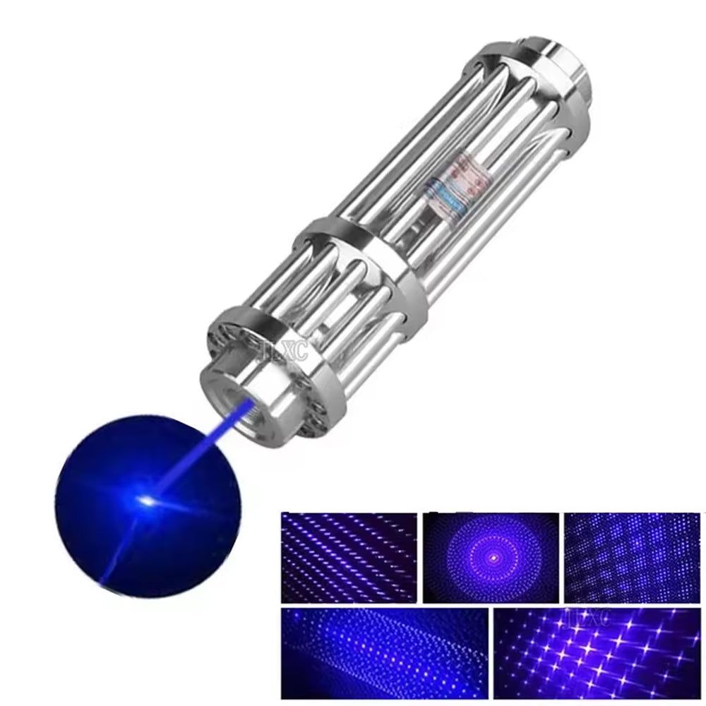 1W 450nm Blue Laser Pointer, Adjustable Focus Laser Torch, Portable Outdoor Laser Sight
