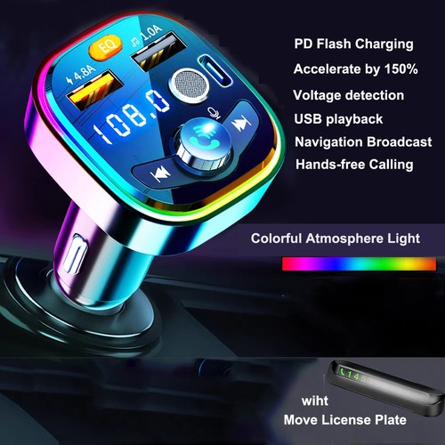 MP3 Car Bluetooth FM Audio Receiver Hands-Free Bluetooth 5.0 USB Car kit Charger