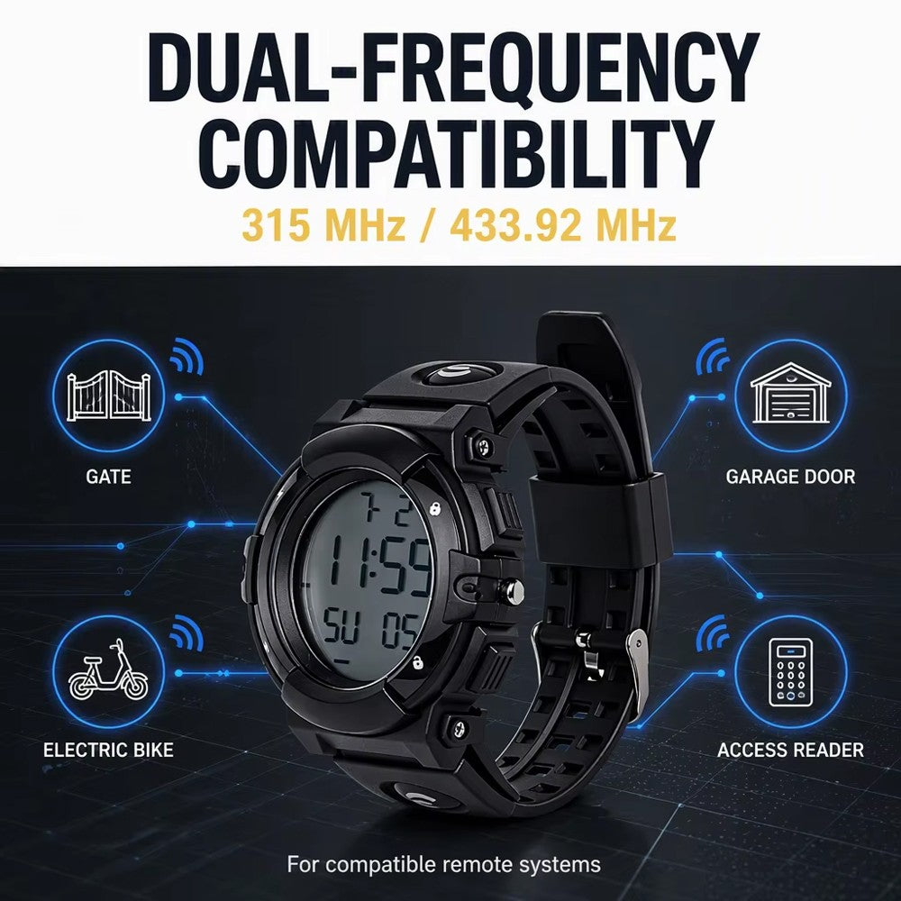 Watch Style Remote Copy Duplicator 4 Buttons, NFC Access Control 315MHz 433MHz, Garage Door & E-Bike Gate Clone Remote Control