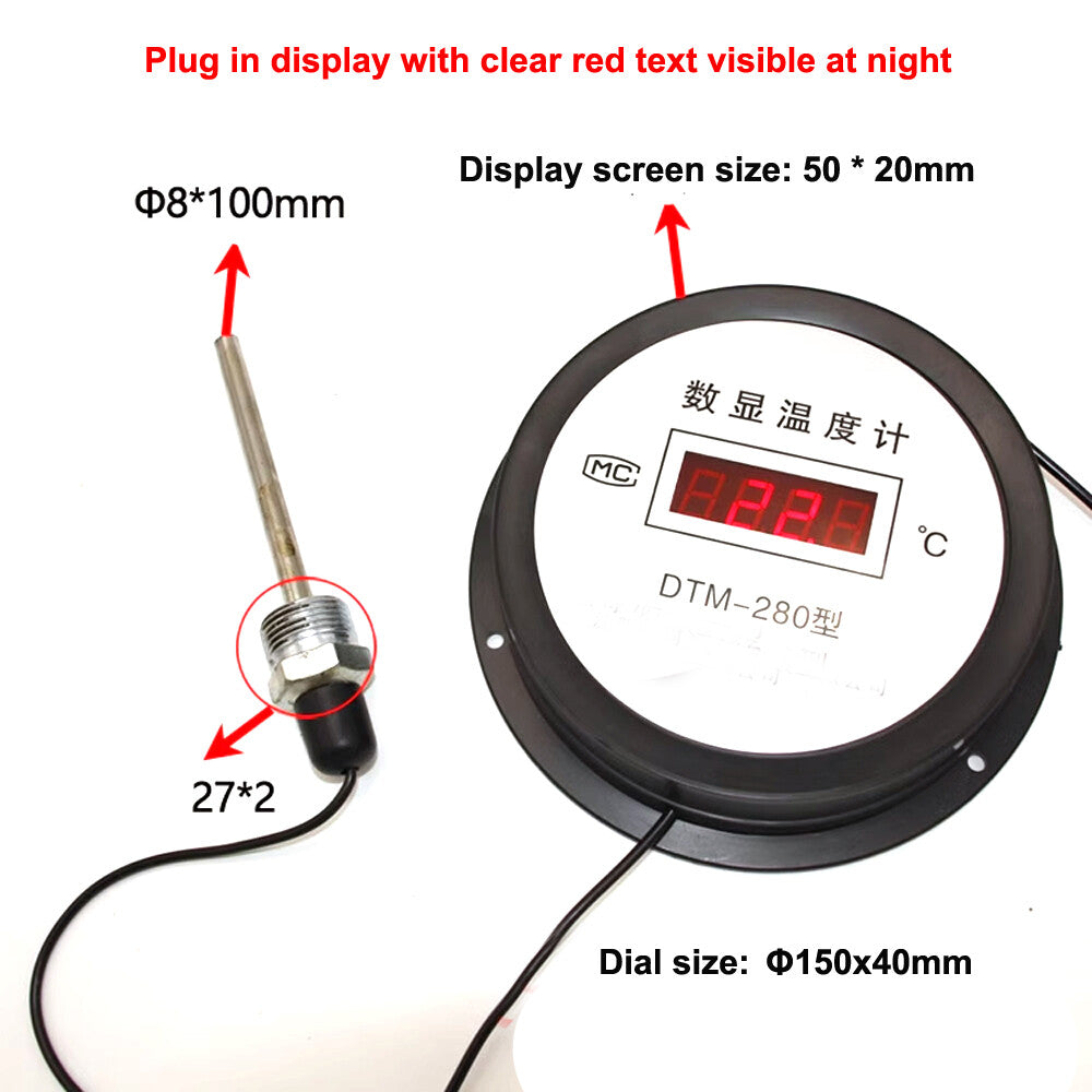220V 5m-30m High Precision Plug Digital Thermometer w/ Probe Water Temperaturer