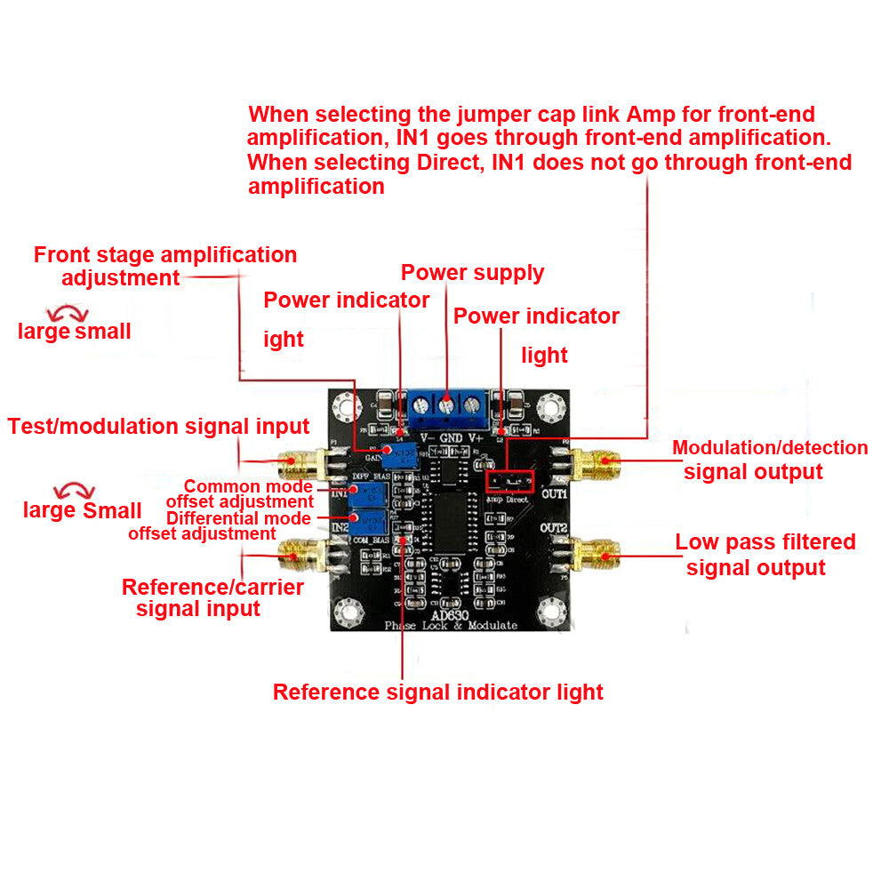 AD630 Balanced Modulator Lock-in Amplifier Signal Modulation Detection Module