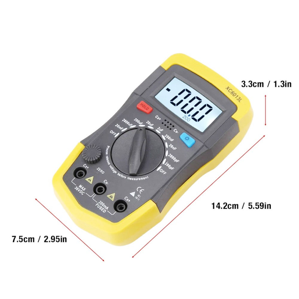 LCD Digital Capacitance Meter Multimeter Capacitor Tester mF uF Circuit Gauge