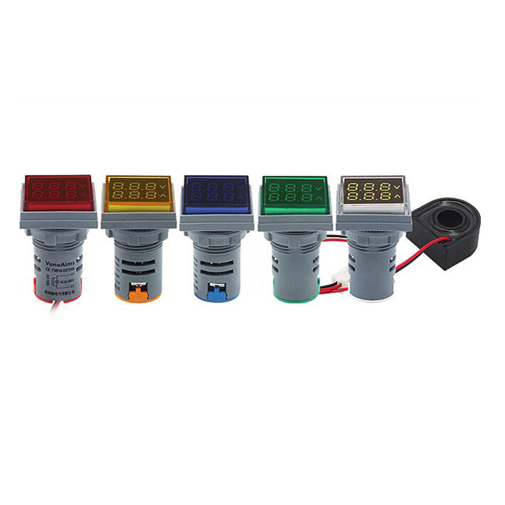 22mm digital display AC DC voltage ammeter frequency thermometer indicator light