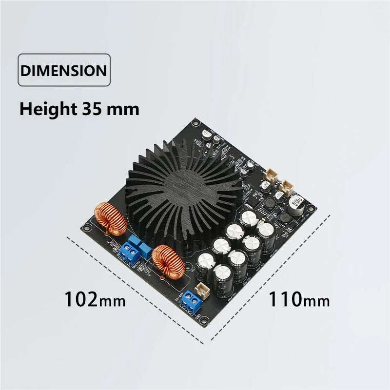 TPA3255 600W High Power Mono Class D HiFi Amplifier Board DC24-48V Digital Audio Amp Board with SNR 100dB Delay Protection