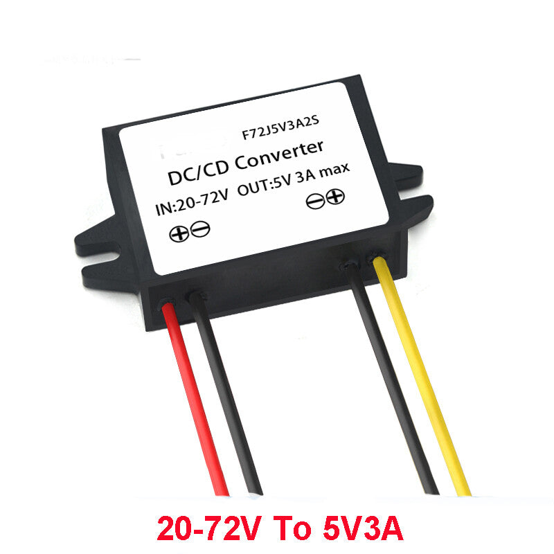 20-72V to 5V Power Converter Waterproof Ultra Thin Foot Power Step Down 1A 2A 3A