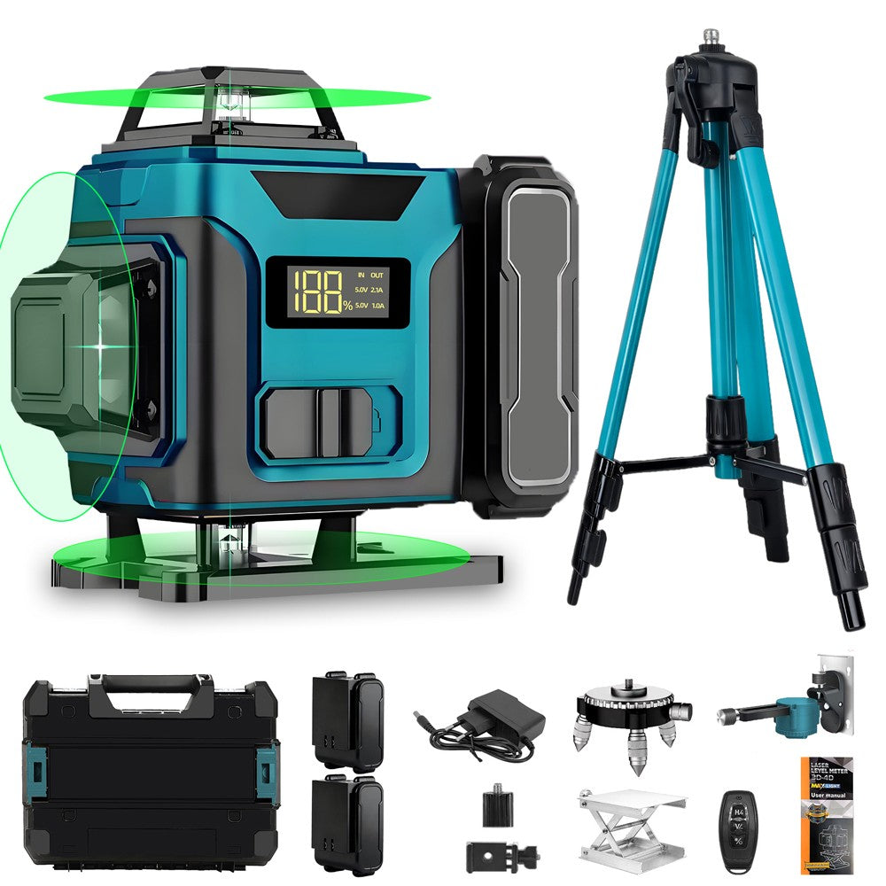 515nm High‑Precision Green Laser Level with Digital Display | Universal Level Tool for Indoor & Outdoor