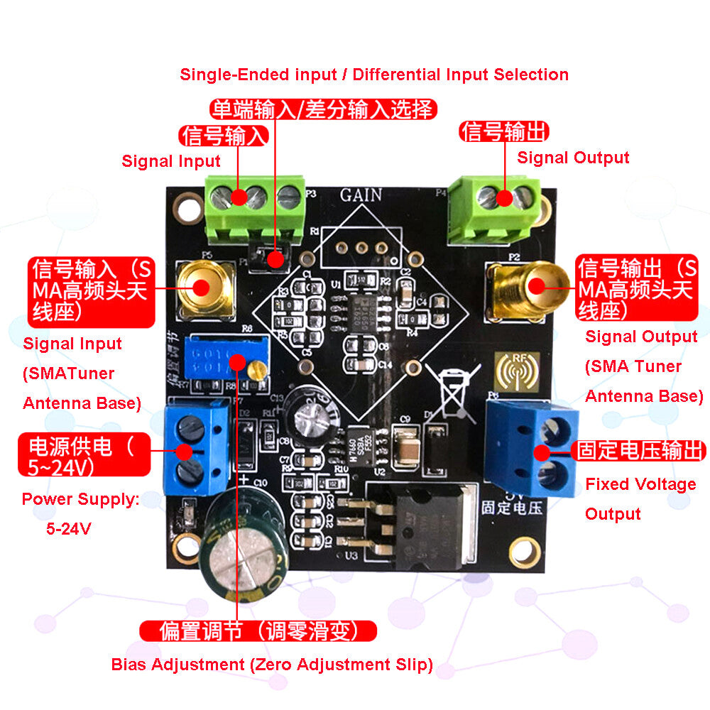 AD623 Voltage Amplifier Adjustable Single Power Supply Differential Small Signal