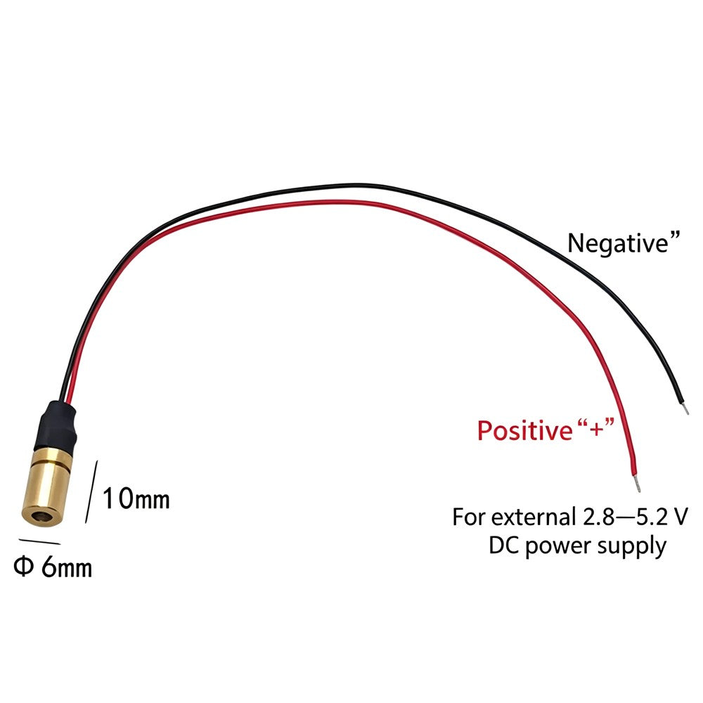 Φ6×10mm 520nm Small‑Sized Dot Green Laser Module, 0.5mW 1mW 5mW 10mW Multi‑Power Laser Diode Module