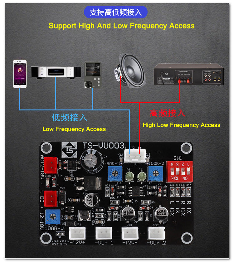 Support High And Low Frequency Band Adjustment Backlight VU Level Driver Board