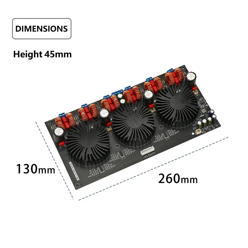 300W×6 TPA3255 5.1 Channel HiFi Digital Power Amplifier Board Class D 6CH Audio Amp Board DC 24V-48V for 4Ω/8Ω Speaker