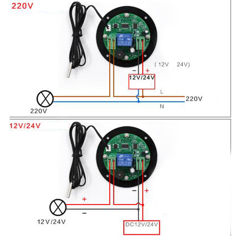 High Precision Temperature Controller Circular Digital Display Thermostat Round