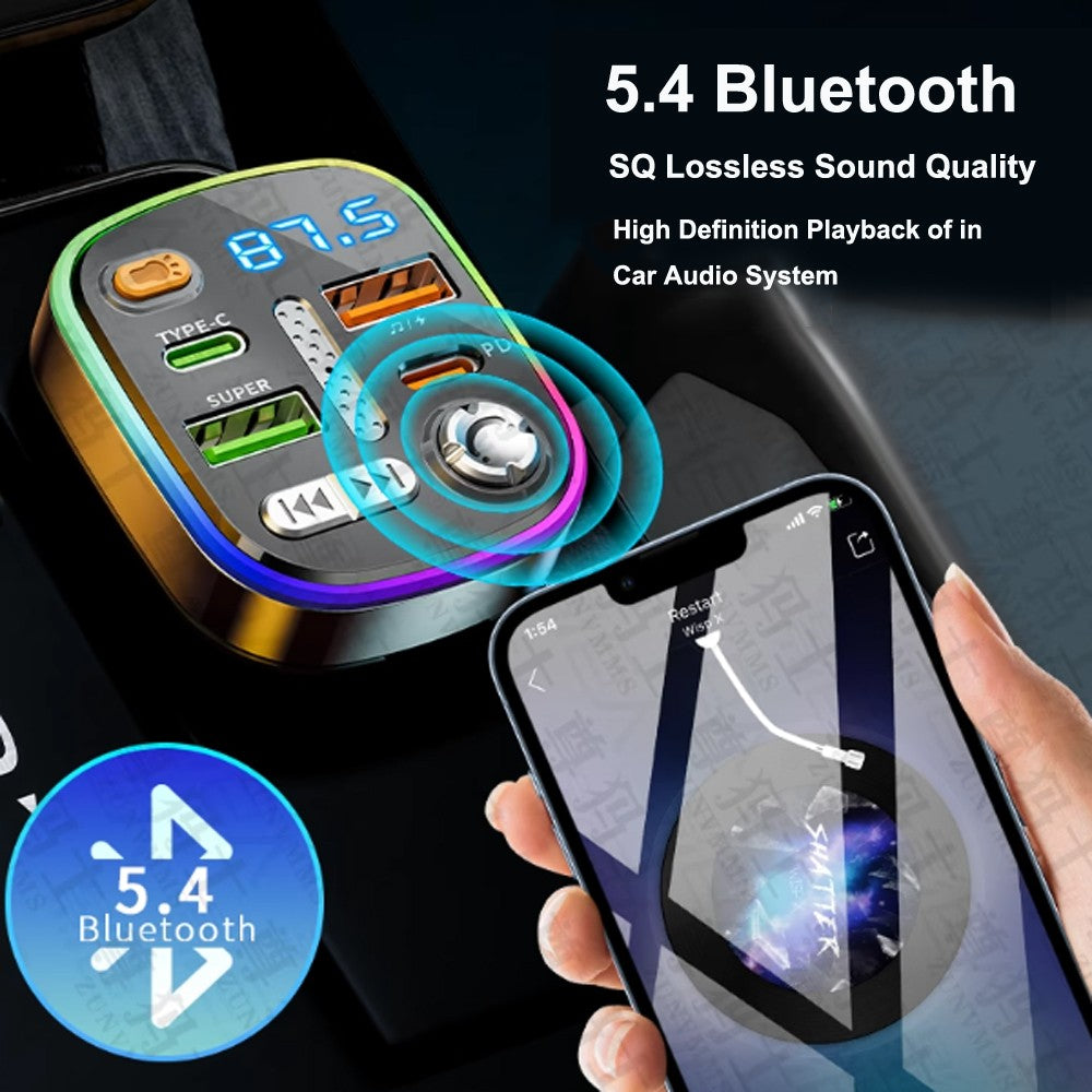Car Bluetooth Receiver With Lossless Sound Quality MP3 Player Conversion Cigarette Car Charger Super Fast Charging