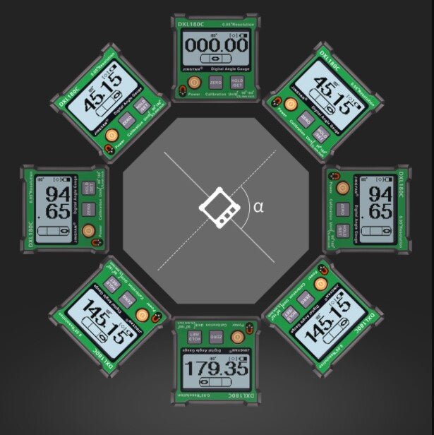 DXL180/DXL180C Dual Axis 0.05° Resolution Meter Digital Angle Inclinometer 180°