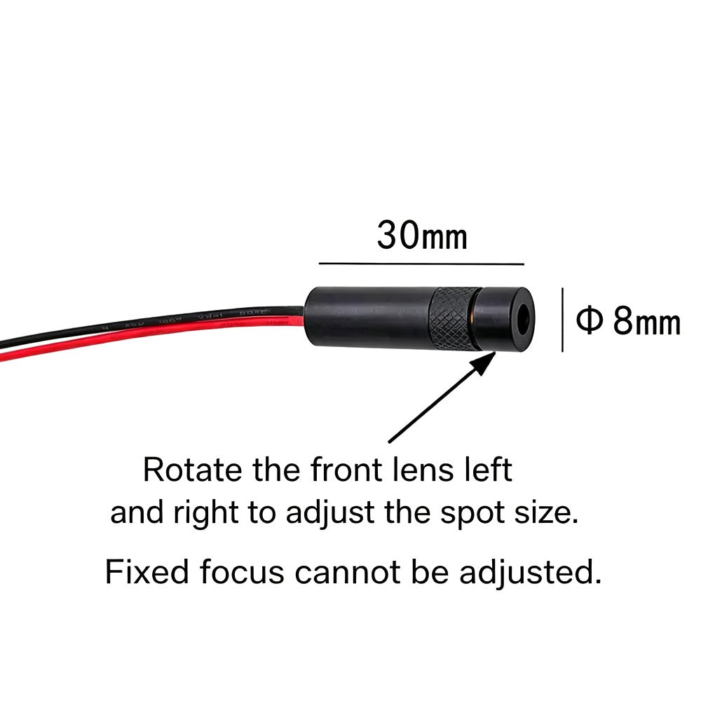 515nm 520nm Adjustable Green Dot Laser Module Φ8×30mm 1‑10mW Positioning Laser for Laser Marking