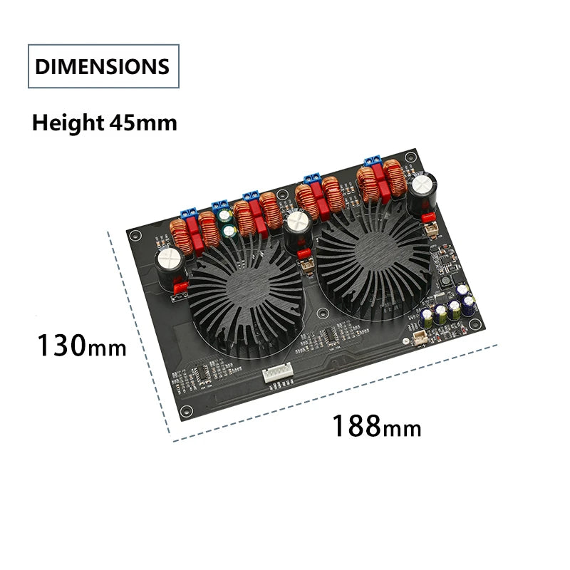 TPA3255 4-Channel Digital Power Amplifier Board 300W×4@4Ω 150W×4@8Ω HiFi Audio Amp DC24V-48V with Full Protection Circuit