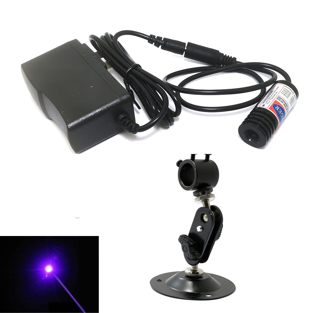 405nm 100mW Violet/Blue Laser Dot Module W/ Holder & Adapter 18x45mm
