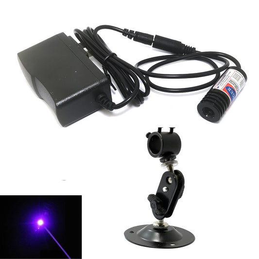405nm 100mW Violet/Blue Laser Dot Module W/ Holder & Adapter 18x45mm