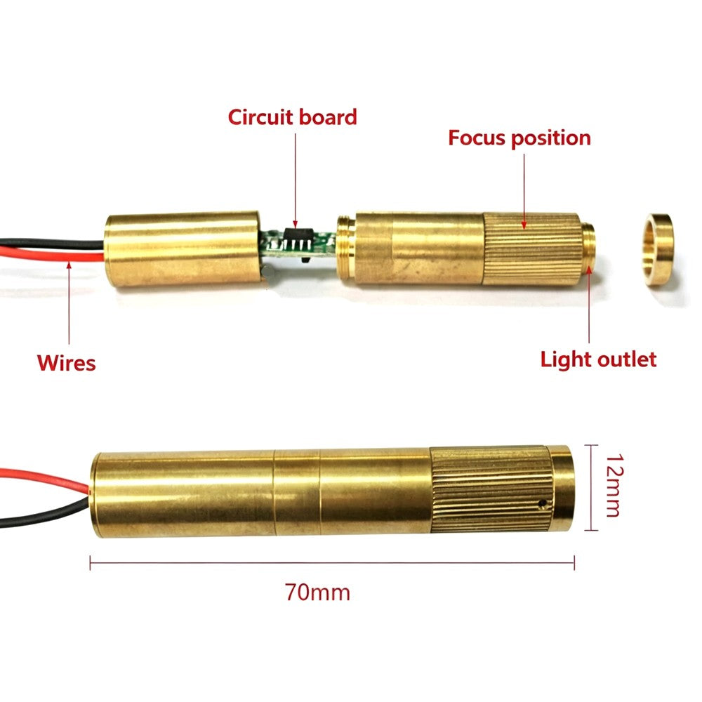 532nm 100nW Green Dot & Line Laser Module, Adjustable Focus Green Laser Marker for Positioning & Marking